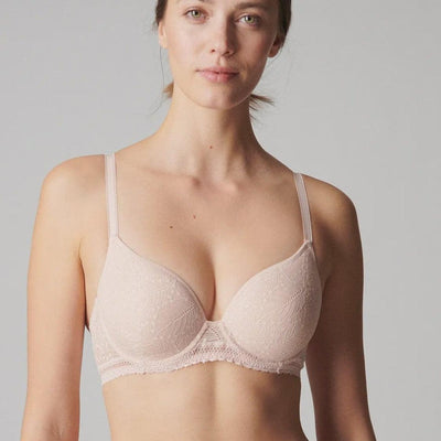 Simone Perele Comete 3D Plunge Bra in Pink Sand 12S316-Bras-Simone Perele-Pink Sand-34-D-Anna Bella Fine Lingerie, Reveal Your Most Gorgeous Self!
