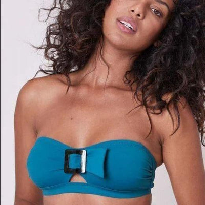 Simone Perele Loulou Bandeau Strapless Bikini Top 1DDB32-Swimwear-Simone Perele-Zellige Blue-XSmall (1)-Anna Bella Fine Lingerie, Reveal Your Most Gorgeous Self!
